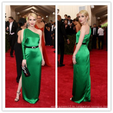 MGC07 Heißer Verkauf Emma Roberts Emerald Green One Shoulder 2015 Met Gala Celebrity Abendkleider